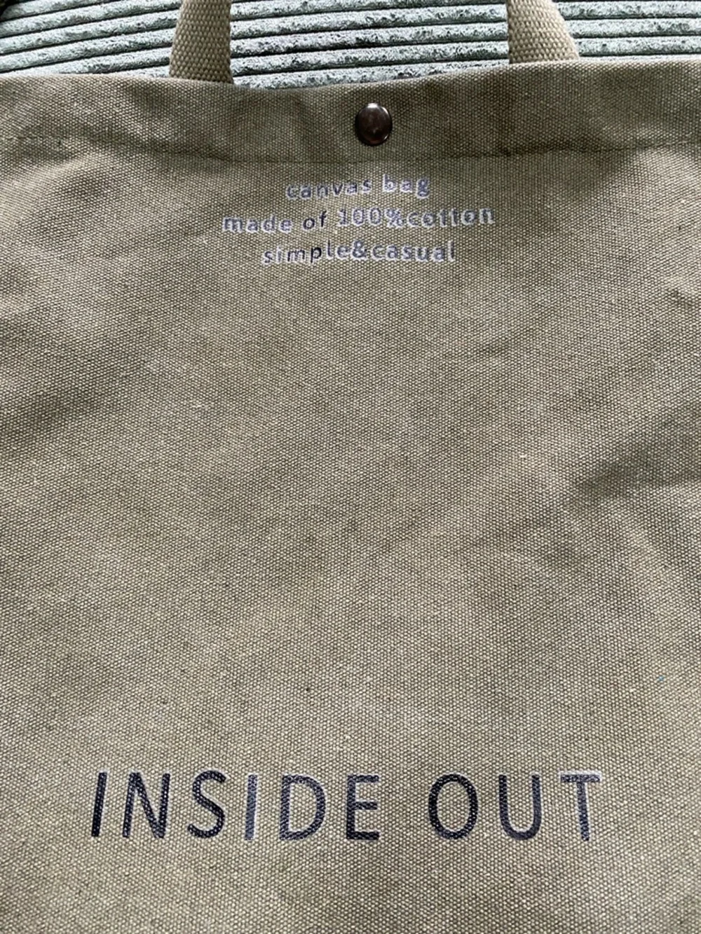 Canvas Olive Green Tote Bag with Adjustable Shoulder Strap